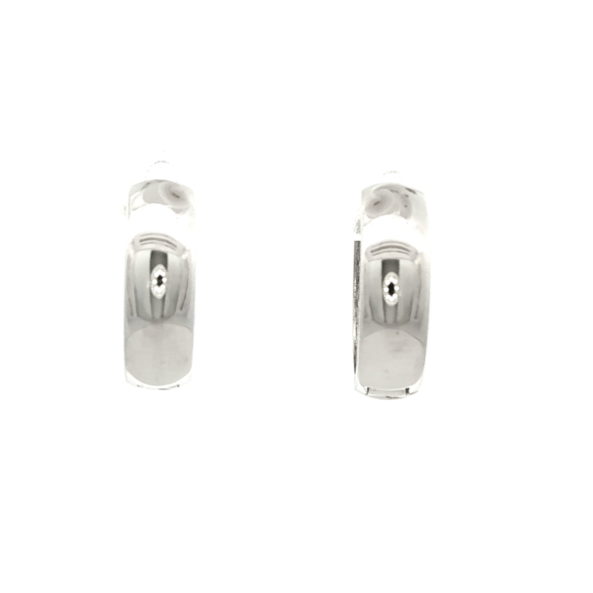 Classic Huggies Earrings in White Gold