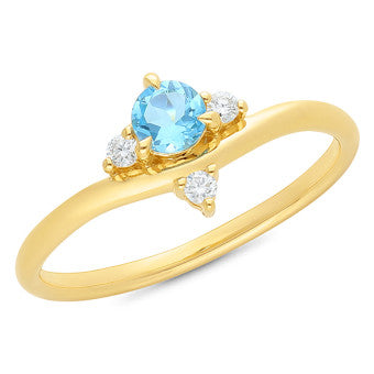 Topaz and Diamond in Yellow Gold