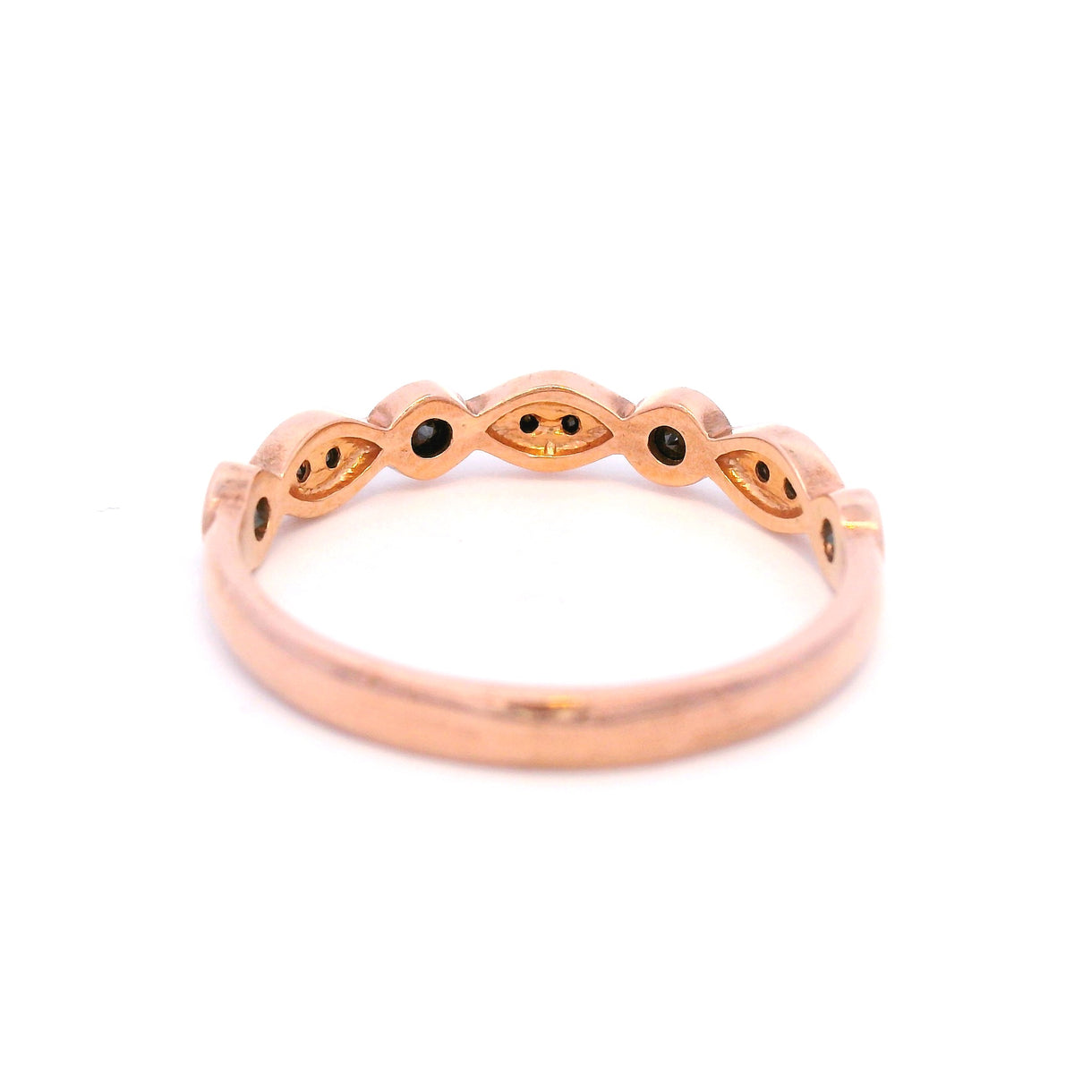 Black Diamond Bezel Set in Rose Gold