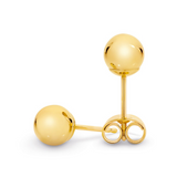 9ct Yellow Gold Round 4mm Ball Stud Earrings