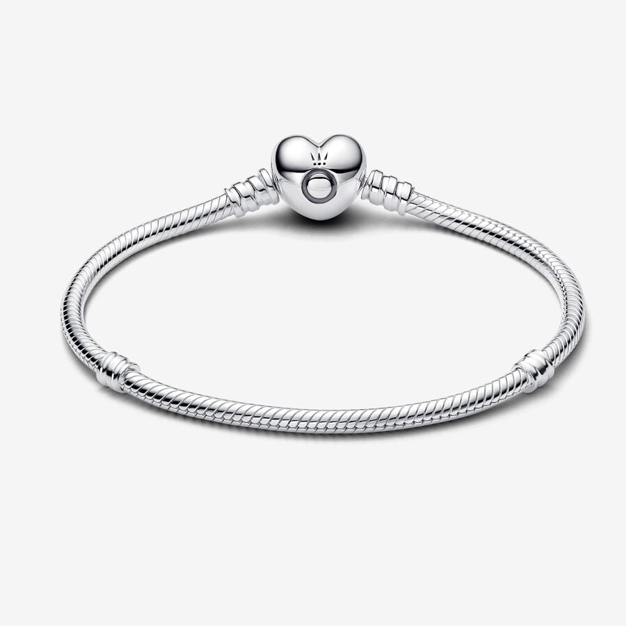 Heart Clasp Silver Bracelet