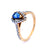 Pear Shaped Ceylon Sapphire with Diamond Halo Set Dress Ring