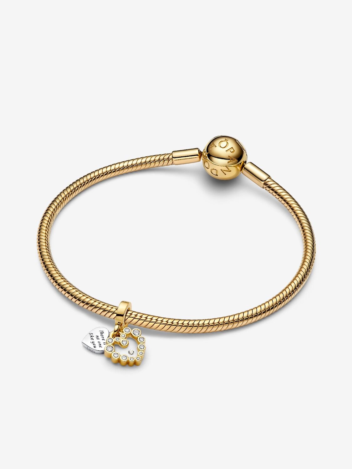 Pandora Sparkling Heart Double Dangle Charm
