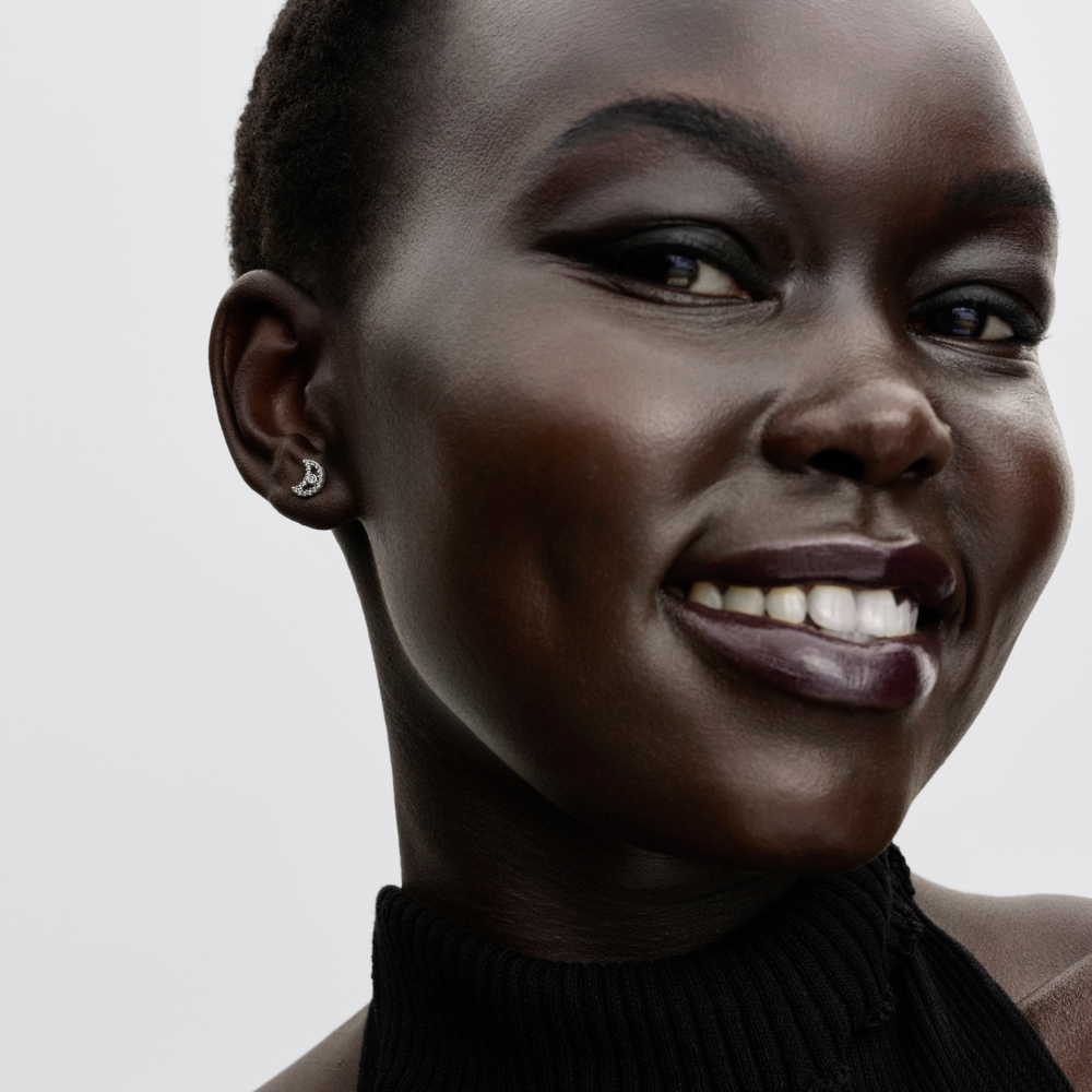 Pandora Sparkling Moon Stud Earrings