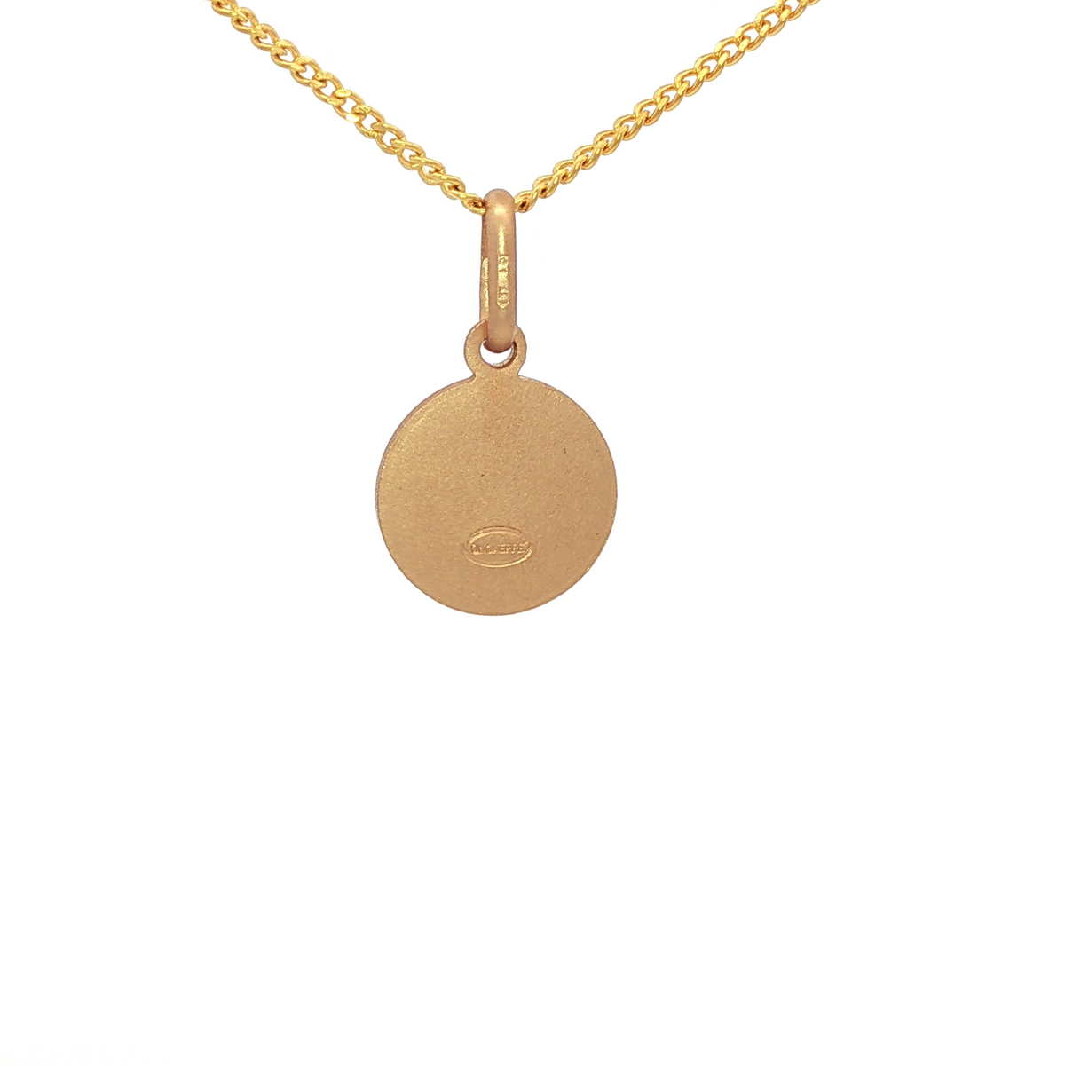 Simple Round Edge Pendant in Yellow Gold