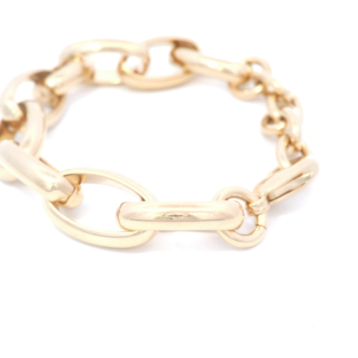 18ct YG Plated Large Oval Bracelet In Yellow Gold