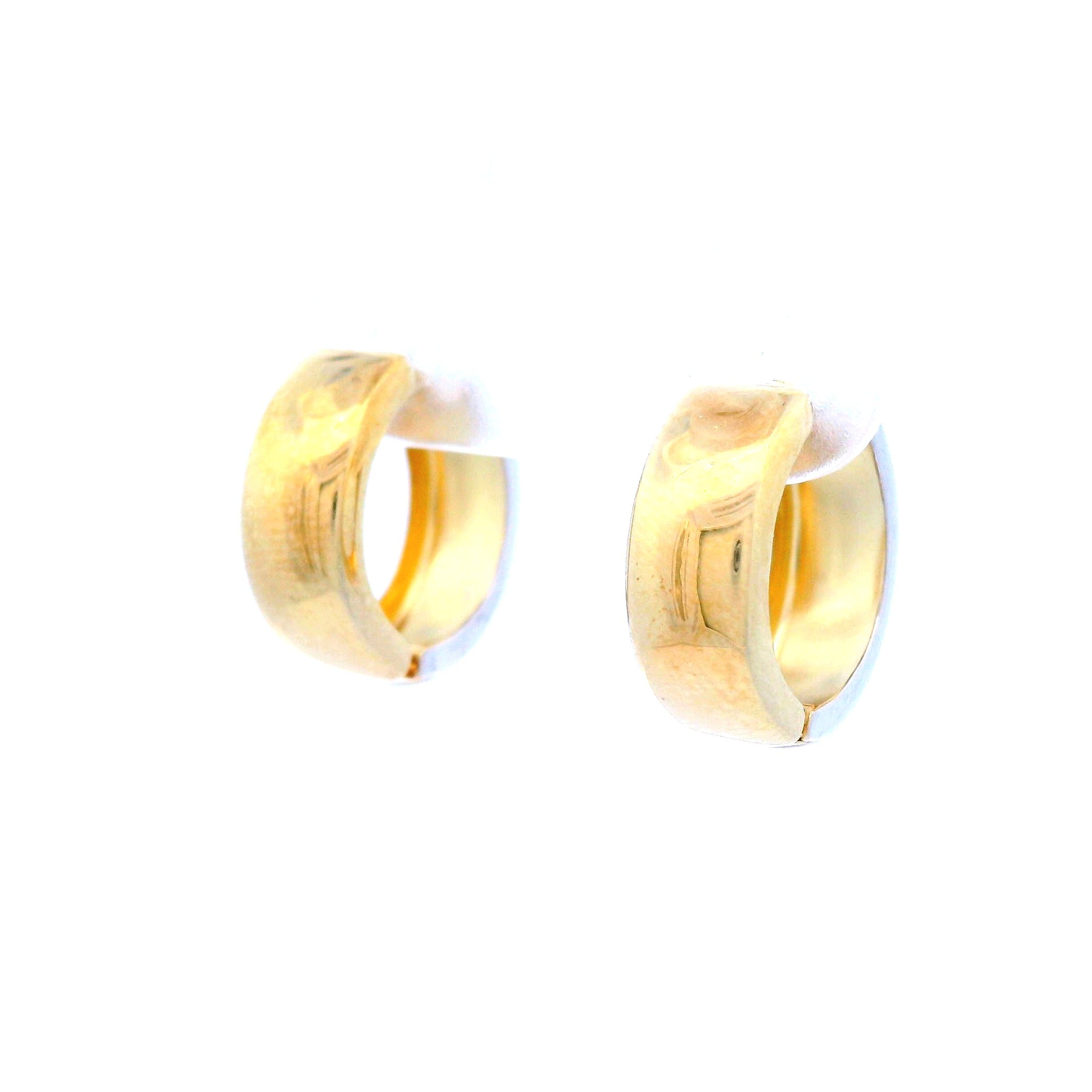 Yellow and White Gold Huggie Earrings