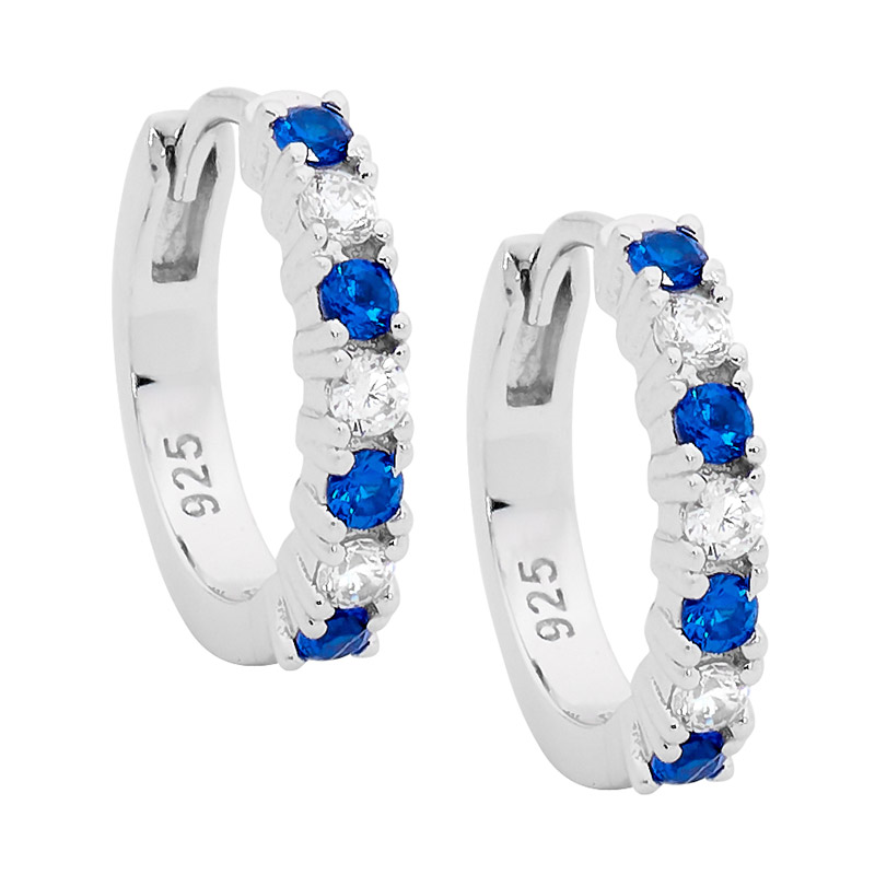 Ellani Silver Hoop Earring with Cubic Zirconia