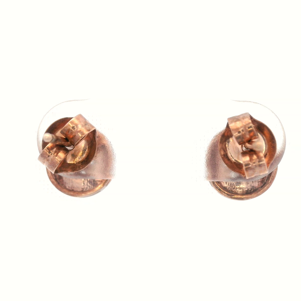 Circle Diamond Set in 9ct Rose Gold Stud Earrings