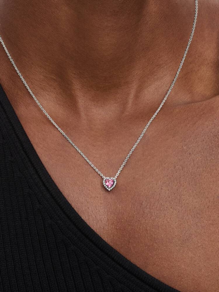 Pandora Pink Elevated Heart Necklace