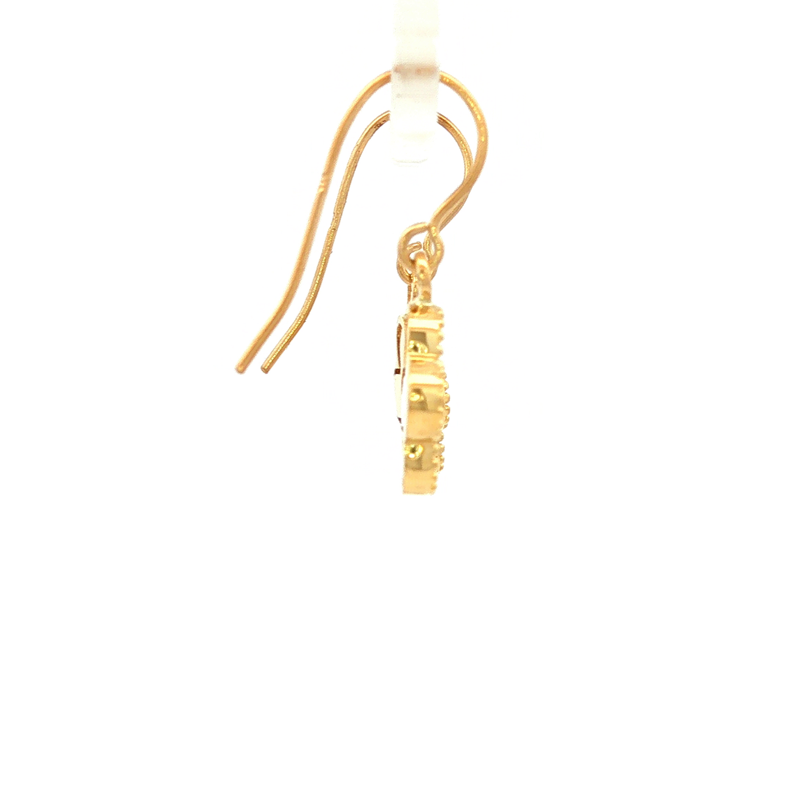 Diamond Cut Fancy Drop Earrings in Yellow Gold