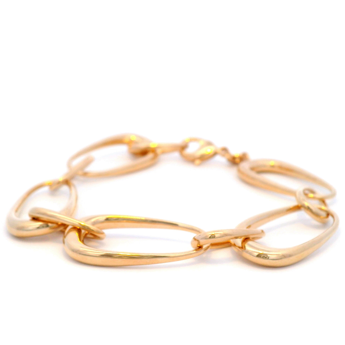 Oval Link Bracelet in Yellow Gold