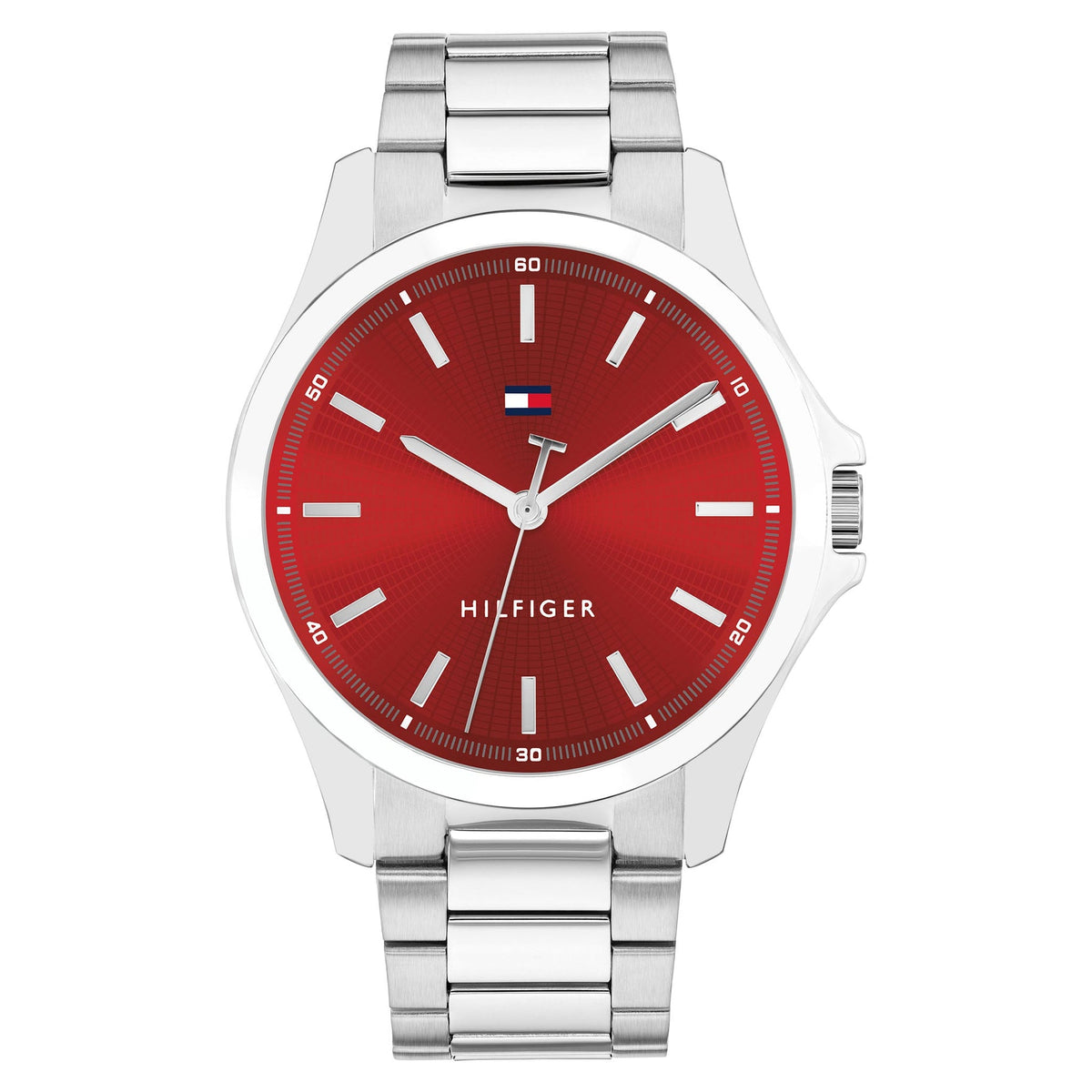 Tommy Hilfiger Stainless Steel Red Dial Men&#39;s Watch