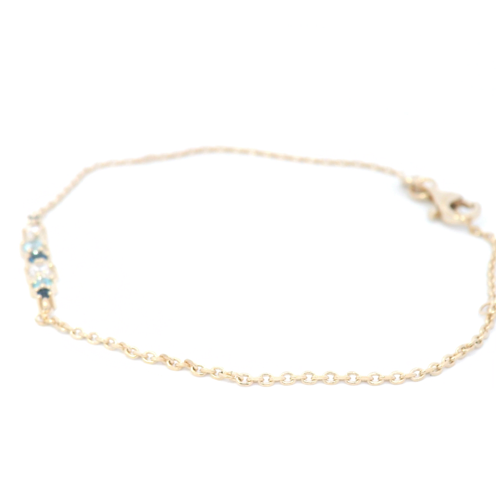 White And Blue Multi Stone Bracelet In Yellow Gold