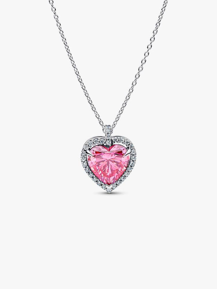 Pandora Pink Halo Heart Collier Necklace