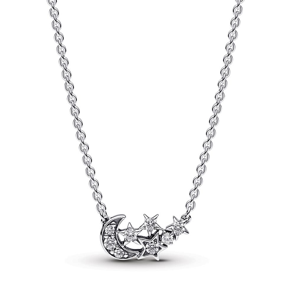 Pandora Sparkling Moon & Star Collier Necklace