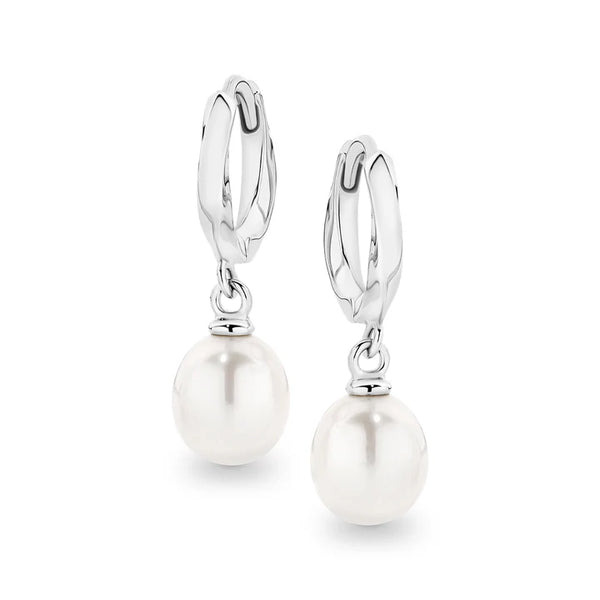 IKECHO Iris Freshwater Pearl Huggie Earrings