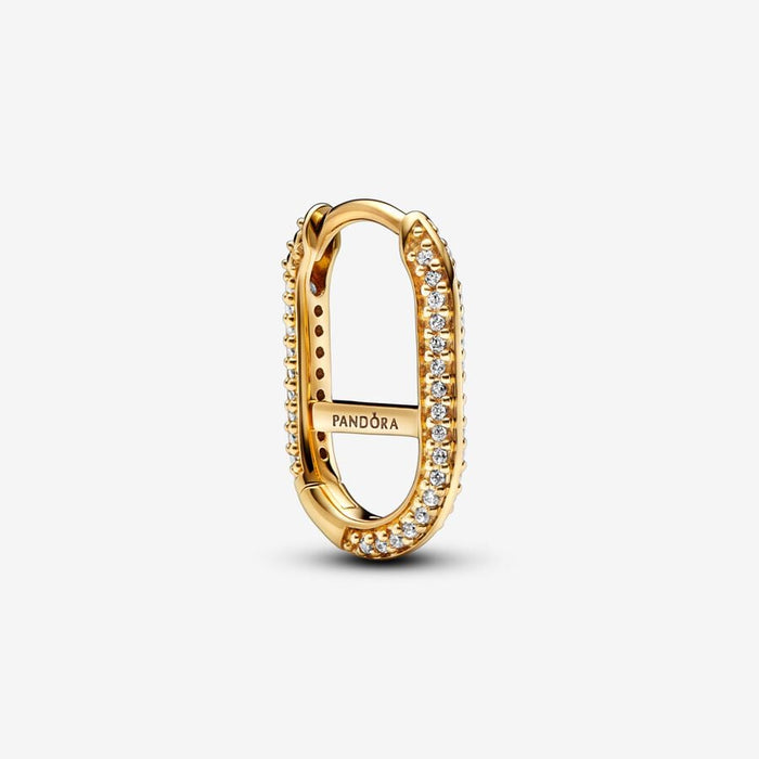 Pandora Me Silver Pave Link Earring w Clear CZ