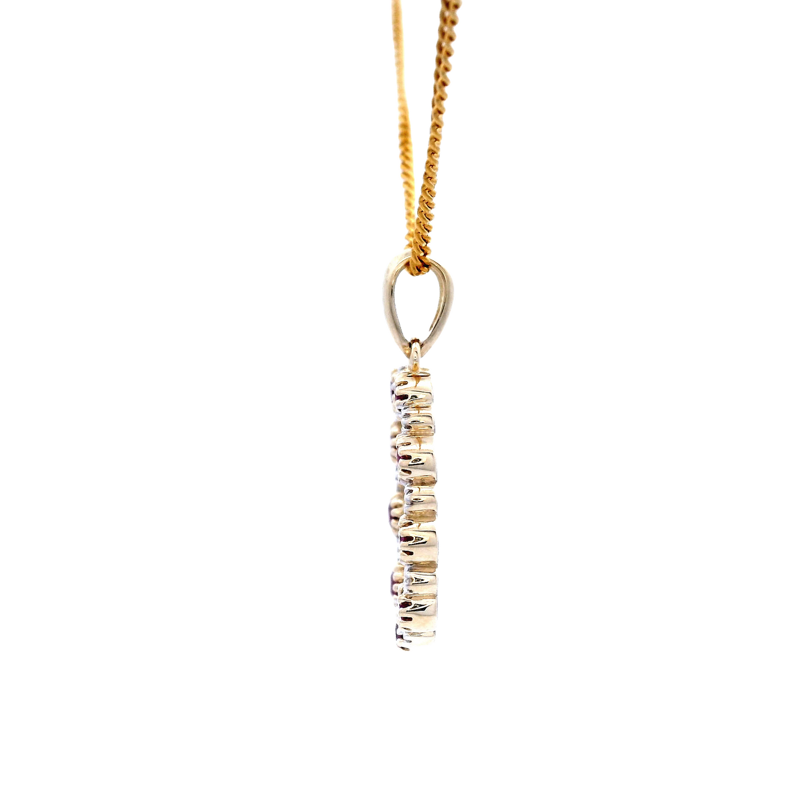 Ruby and Diamond Oval Pendant