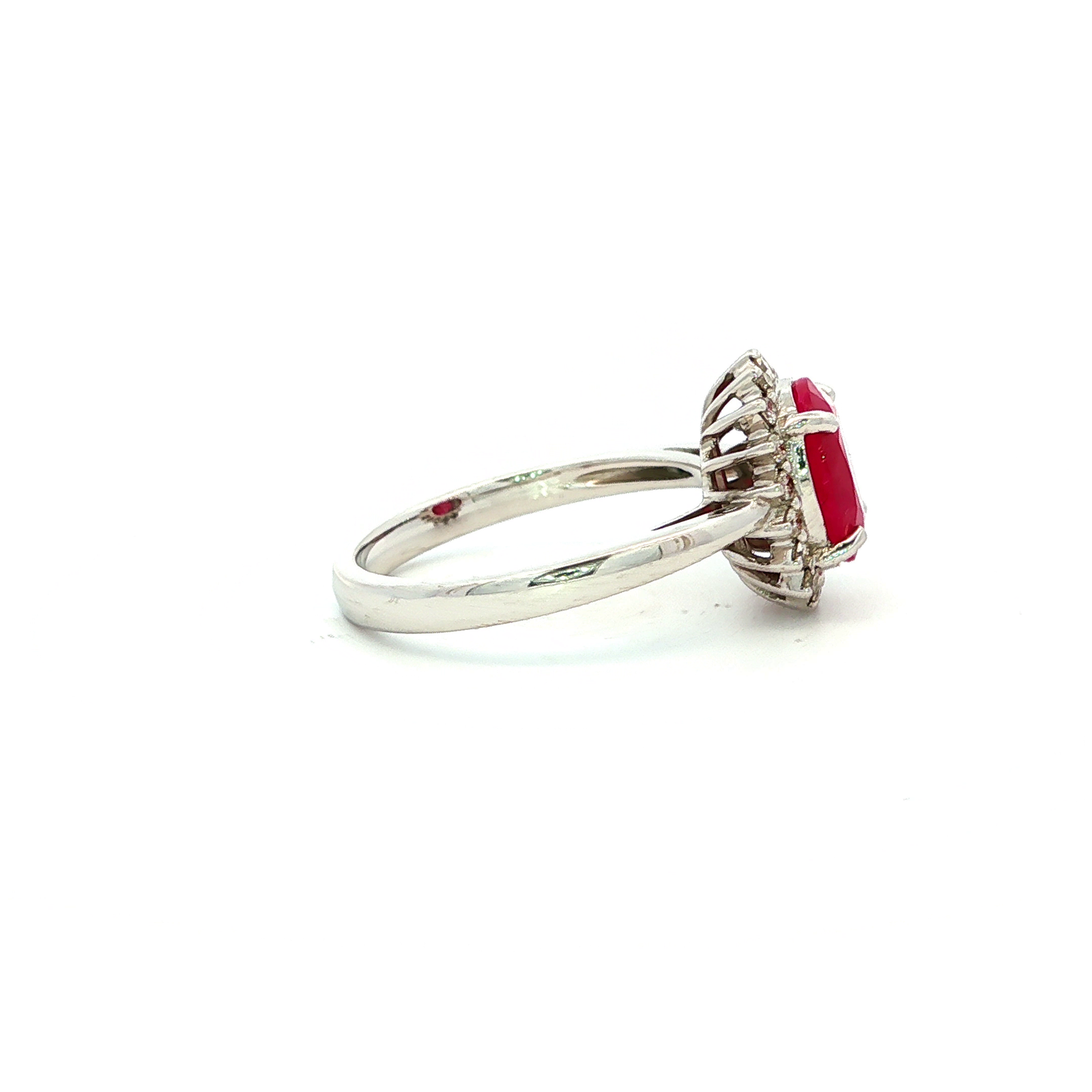Natural Ruby and Diamond in White Gold Dress Ring