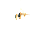 Pear Black Sapphire Earrings in Yellow Gold
