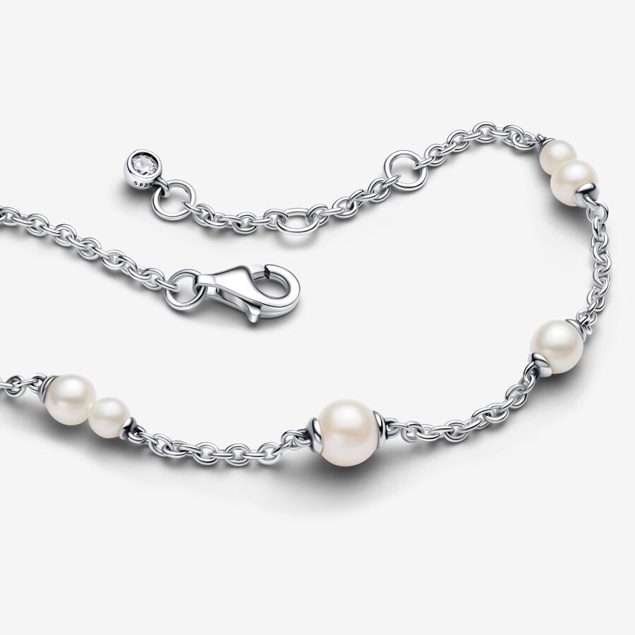 Pandora Treated Freshwater Cultured Pearl Station Chain Bracelet