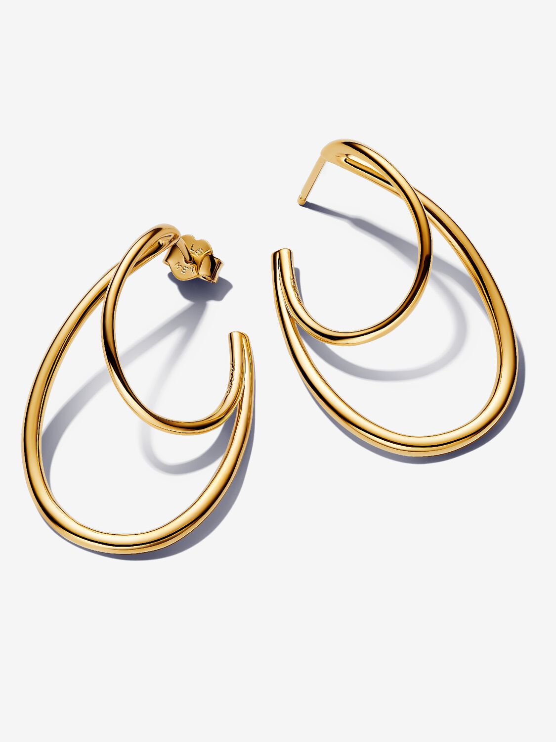 Pandora Earrings Double Earrings Looking for Open Sinuous Line