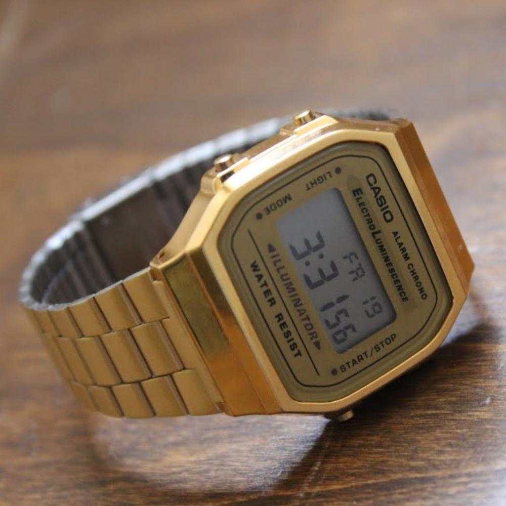Casio Gold Retro Unisex Digital Alarm Watch - A168WG-9