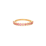 Straight Claw Set Pink Sapphire Dress Ring in Yellow Gold