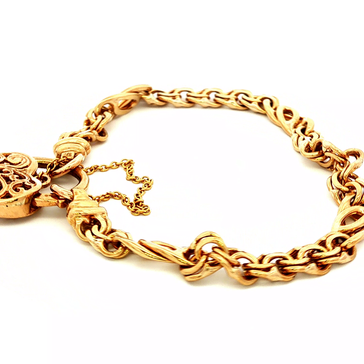 Gariboldi Design Bracelet with Openwork Padlock in Yellow Gold