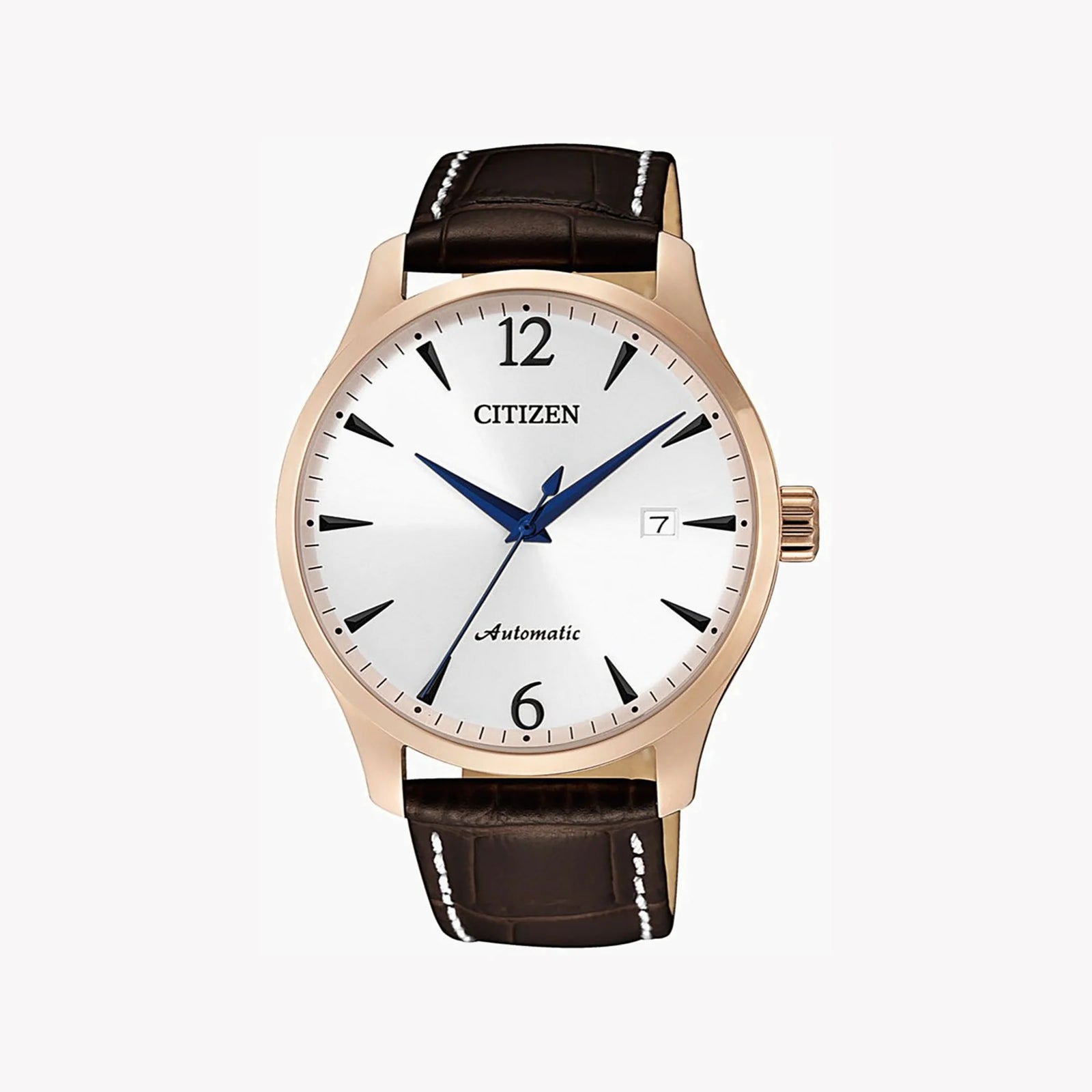 Citizen Silver Dial Calf Leather Strap Mechanical NJ0113