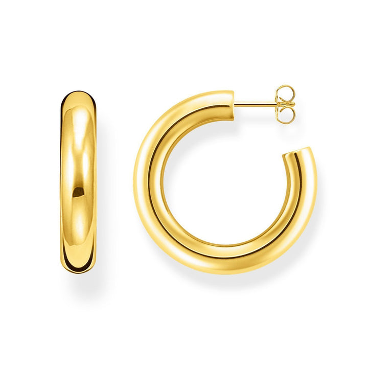 Thomas Sabo Chunky Hoop Earrings Medium Gold Plated