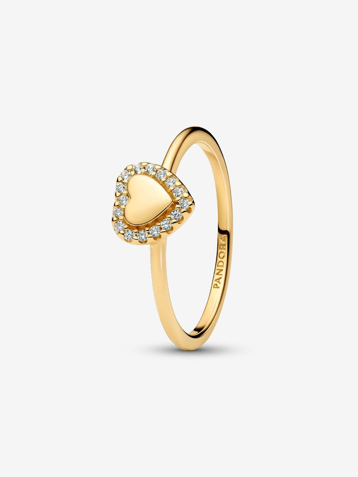 Pandora Engravable Heart Halo Ring