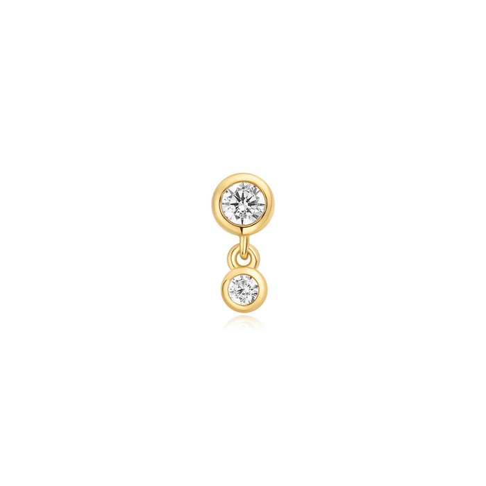 #5A EAR SIL CZ BEZEL SINGLE BARBELL ER