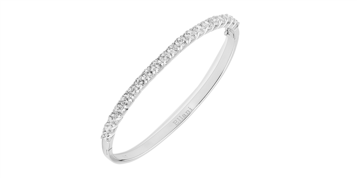 Ellani Cubic Zirconia Bangle in Silver
