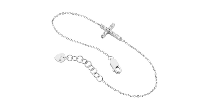 Ellani Silver Cross Bracelet