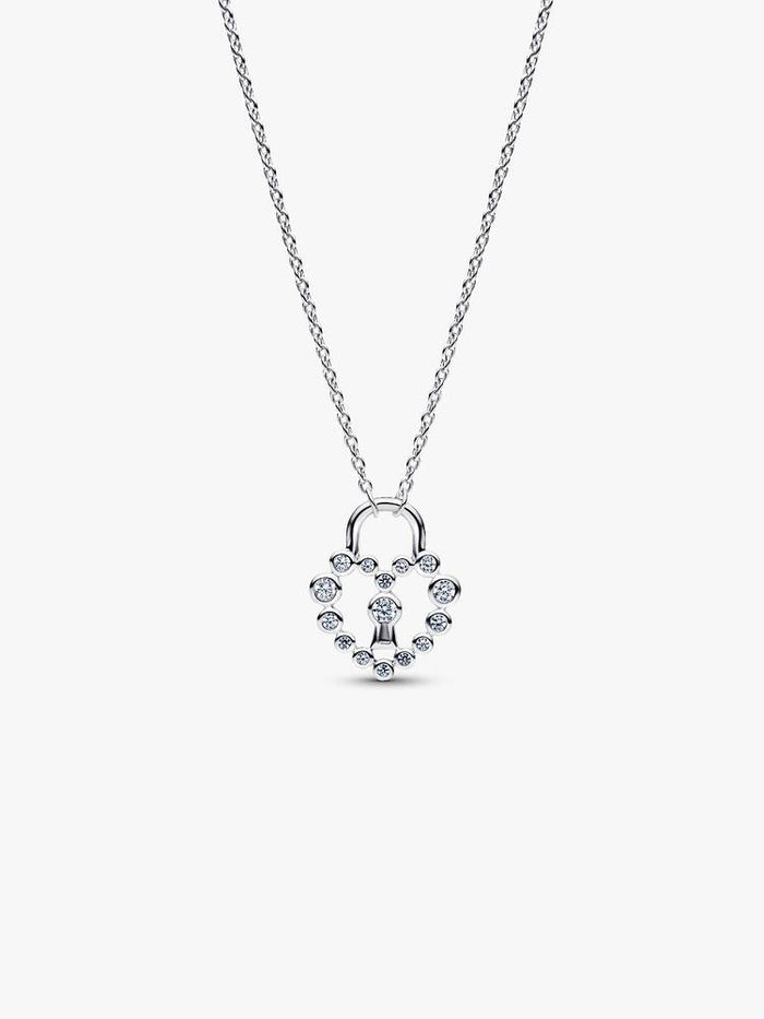 Pandora Sparkling Heart Padlock Pendant Necklace
