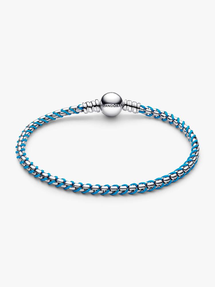 Pandora Blue Cord Snake Chain Bracelet