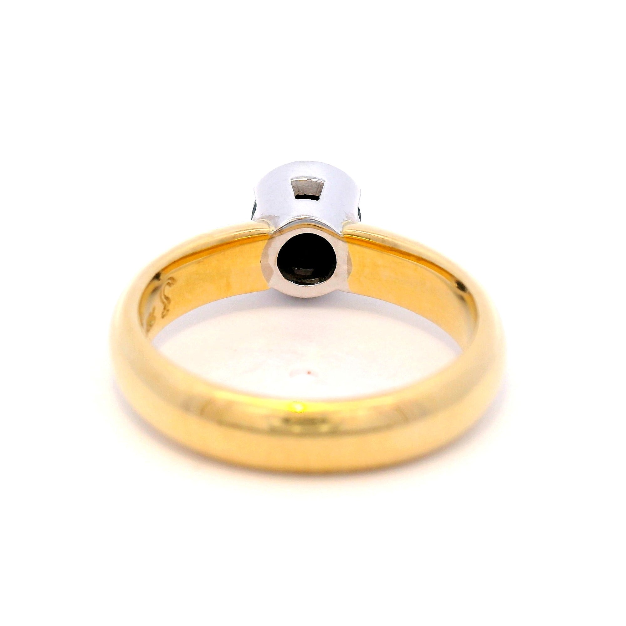 Black Diamond Solitaire Dress Ring in Yellow Gold