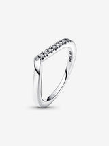 Pandora Wishbone Sterling Silver Ring with Clear Cubic Zirconia