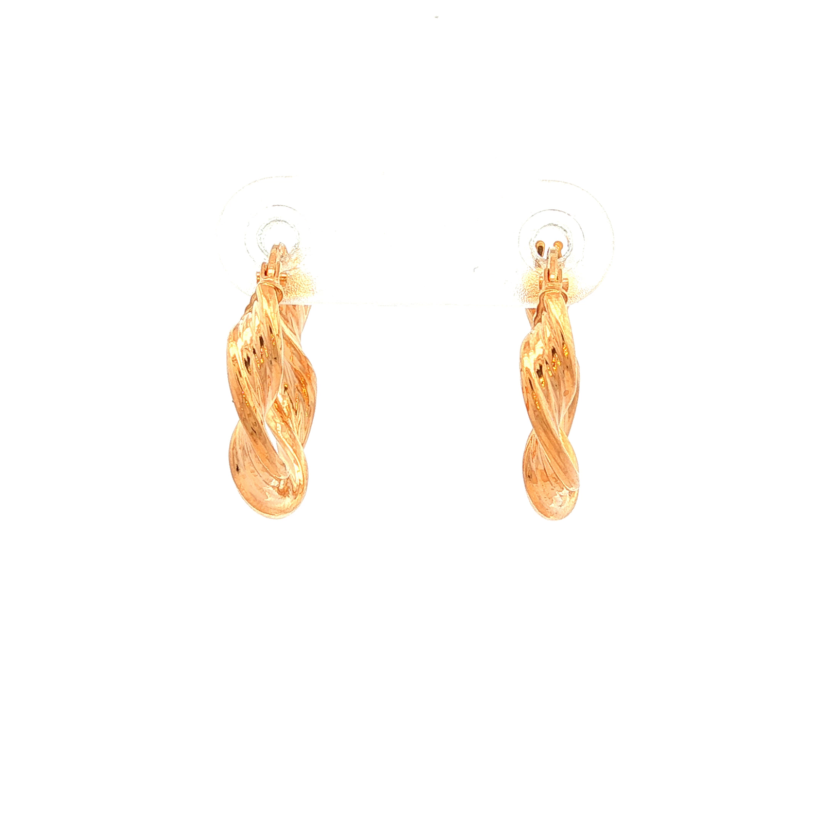 Fancy Twist Hoop Earring in Yellow Gold
