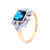 9 Carat Yellow Gold Diamond and London Blue Topaz Ring