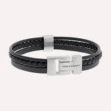 Casual Cole - Black - Triple Stack Leather Bracelet