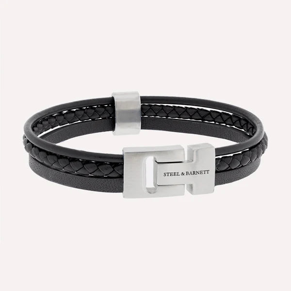 Casual Cole - Black - Triple Stack Leather Bracelet - Medium