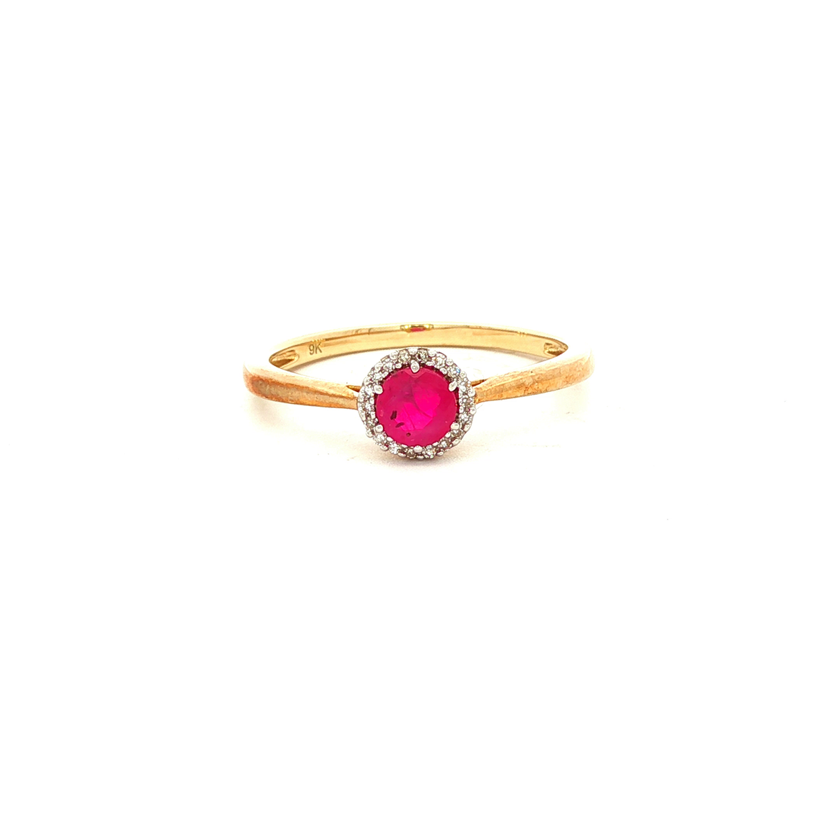 Diamond and Ruby Ring in Yellow Gold