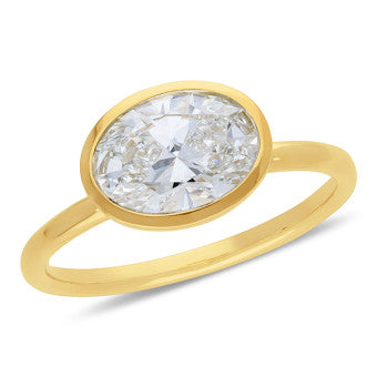 9K Yellow Gold Lab Grown Diamond Ring