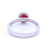 Natural Oval Ruby in White Gold with Round Brilliant Cut Halo Diamond