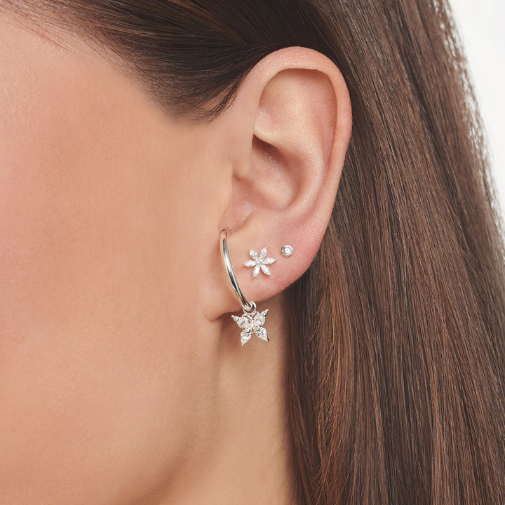 Thomas Sabo Single Ear Stud Flower Silver