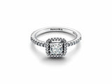 Sterling silver ring with clear cubic zirconia