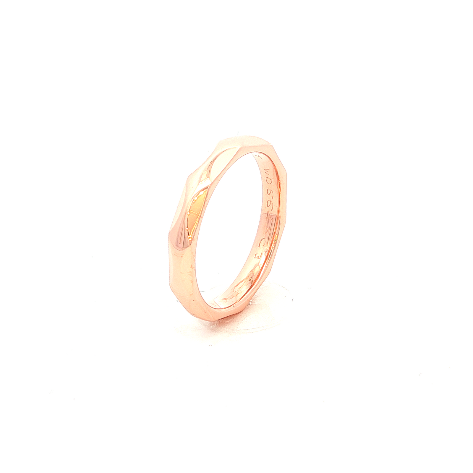 Wave Patterned Wedding Ring in Rose Gold